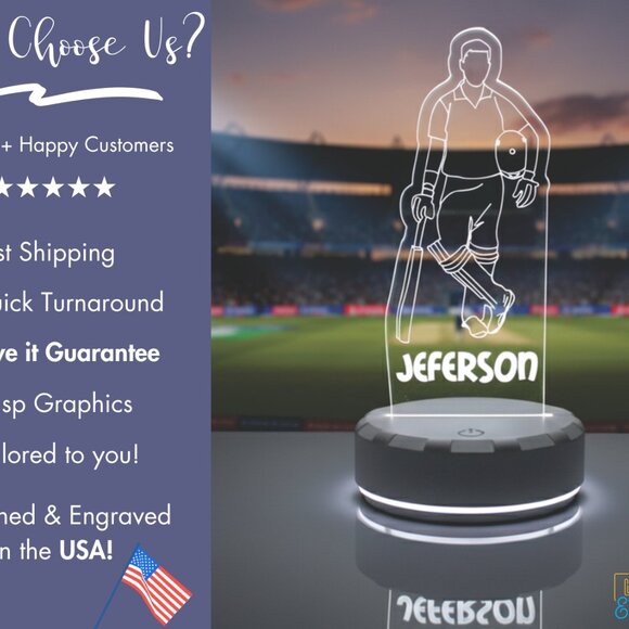 Cricket LED Night Light – Custom Gift for Fans - Picture 4 of 8